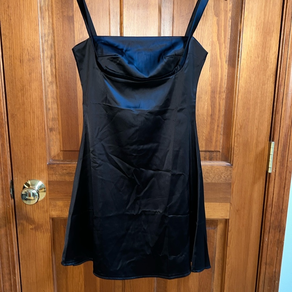 Size XS Black Silk-like Classic Black Mini Dress 🤍